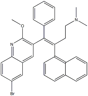 (Z)-4-(6-bromo-2-methoxyquinolin-3-yl)-N,N-dimethyl-3-naphthalen-1-yl-4-phenylbut-3-en-1-amine Struktur