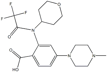 4-(4-甲基哌嗪-1-基)-2-(2,2,2-三氟-N-(四氫-2H-吡喃-4-基)乙酰氨基)苯甲酸, 1034975-67-1, 結(jié)構(gòu)式