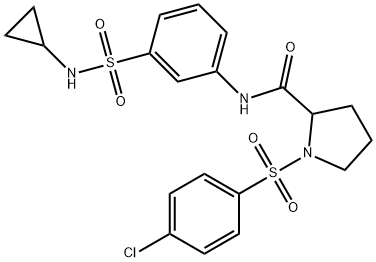 1-[(4-chlorophenyl)sulfonyl]-N-{3-[(cyclopropylamino)sulfonyl]phenyl}-2-pyrrolidinecarboxamide Struktur