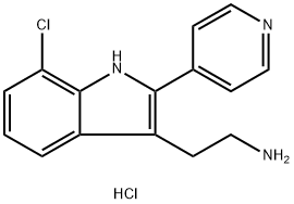 2-[7-chloro-2-(pyridin-4-yl)-1H-indol-3-yl]ethan-1-amine hydrochloride Struktur