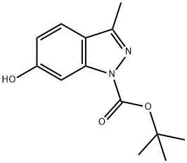 6-Hydroxy-3-methyl-indazole-1-carboxylic acid tert-butyl ester Struktur