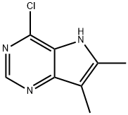 4-CHLORO-6,7-DIMETHYL-5H-PYRROLO[3,2-D]PYRIMIDINE, 1062517-17-2, 結(jié)構(gòu)式