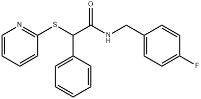 N-[(4-fluorophenyl)methyl]-2-phenyl-2-pyridin-2-ylsulfanylacetamide Struktur