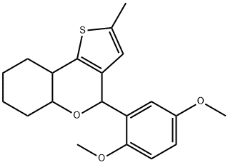 4-(2,5-Dimethoxy-phenyl)-2-methyl-5a,6,7,8,9,9a-hexahydro-4H-5-oxa-1-thia-cyclopenta[a]naphthalene Struktur