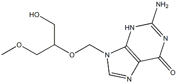 2-amino-9-[(1-hydroxy-3-methoxypropan-2-yl)oxymethyl]-3H-purin-6-one, 108436-45-9, 結(jié)構(gòu)式