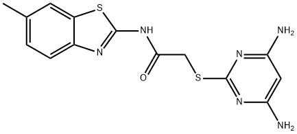 2-(4,6-diaminopyrimidin-2-yl)sulfanyl-N-(6-methyl-1,3-benzothiazol-2-yl)acetamide Struktur