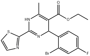 ethyl 4-(2-bromo-4-fluorophenyl)-6-methyl-2-(thiazol-2-yl)-1,4-dihydropyrimidine-5-carboxylate Struktur