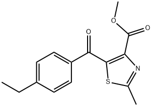 methyl 5-(4-ethylbenzoyl)-2-methyl-1,3-thiazole-4-carboxylate Struktur