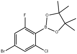 (4-BROMO-2-CHLORO-6-FLUOROPHENYL)BORONIC ACID PINACOL ESTER Struktur