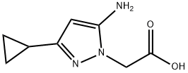 2-(5-amino-3-cyclopropyl-1H-pyrazol-1-yl)acetic acid Struktur