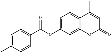 4-methyl-2-oxo-2H-chromen-7-yl 4-methylbenzoate Struktur