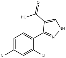 5-(2,4-dichlorophenyl)-1H-pyrazole-4-carboxylic acid Struktur