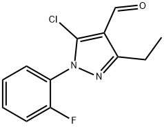 5-chloro-3-ethyl-1-(2-fluorophenyl)-1H-pyrazole-4-carbaldehyde Struktur