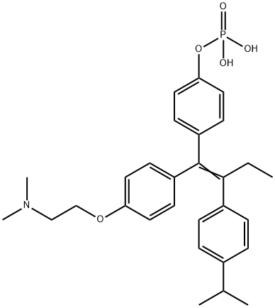 Phenol, 4-[1-[4-[2-(dimethylamino)ethoxy]phenyl]-2-[4-(1-methylethyl)phenyl]-1-butenyl]-, dihydrogen phosphate (ester) Struktur