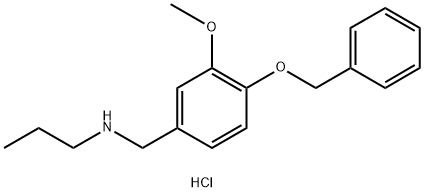 {[4-(benzyloxy)-3-methoxyphenyl]methyl}(propyl)amine hydrochloride Struktur