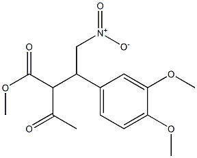 2-Acetyl-3-(3,4-dimethoxy-phenyl)-4-nitro-butyric acid methyl ester Struktur