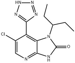 2H-Imidazo[4,5-b]pyridin-2-one, 6-chloro-1-(1-ethylpropyl)-1,3-dihydro-7-(2H-tetrazol-5-yl)- Struktur