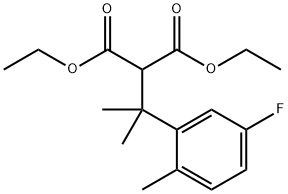 diethyl 2-(2-(5-fluoro-2-methylphenyl)propan-2-yl)malonate Struktur