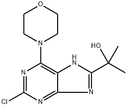 2-(2-chloro-6-morpholino-9H-purin-8-yl)propan-2-ol Struktur