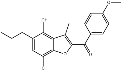 (7-chloro-4-hydroxy-3-methyl-5-propylbenzofuran-2-yl)(4-methoxyphenyl)methanone Struktur