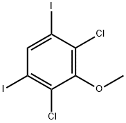 2,4-dichloro-1,5-diiodo-3-methoxybenzene Struktur