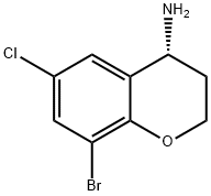 (4R)-8-BROMO-6-CHLORO-3,4-DIHYDRO-2H-1-BENZOPYRAN-4-AMINE Struktur