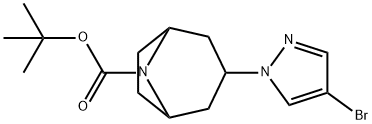 TERT-BUTYL 3-(4-BROMO-1H-PYRAZOL-1-YL)-8-AZABICYCLO[3.2.1]OCTANE-8-CARBOXYLATE Struktur