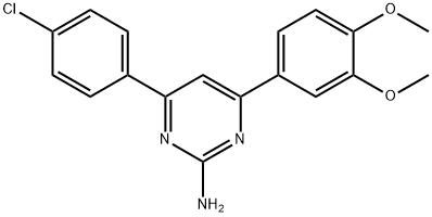 4-(4-chlorophenyl)-6-(3,4-dimethoxyphenyl)pyrimidin-2-amine Struktur