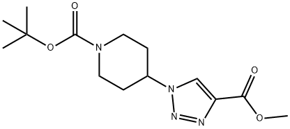 4-(4-Methoxycarbonyl-[1,2,3]triazol-1-yl)-piperidine-1-carboxylic acid tert-butyl ester Struktur