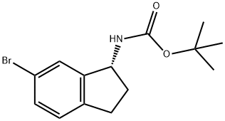 (R)-(6-Bromo-indan-1-yl)-carbamic acid tert-butyl ester Struktur