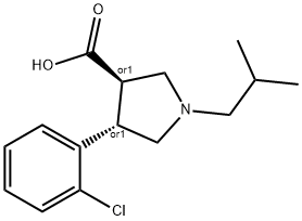 (3S,4R)-4-(2-chlorophenyl)-1-isobutylpyrrolidine-3-carboxylic acid Struktur