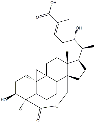 9,19-Cyclolanost-24-ene-26,28-dioicacid, 3,22-dihydroxy-, d-lactone, (3b,4a,22S)- (9CI) Struktur