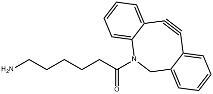 N-(6-aminocaproyl)azadibenzocyclooctyne Struktur