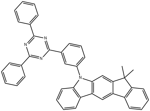 5-(3'-(4,6-diphenyl-1,3,5-triazin-2-yl)-[1,1'-biphenyl]-3-yl)-7,7-dimethyl-5,7-dihydroindeno[2,1-b]carbazole Struktur