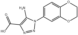 5-Amino-1-(2,3-dihydro-benzo[1,4]dioxin-6-yl)-1H-[1,2,3]triazole-4-carboxylic acid Struktur