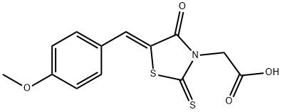 (Z)-2-(5-(4-methoxybenzylidene)-4-oxo-2-thioxothiazolidin-3-yl)acetic acid Struktur