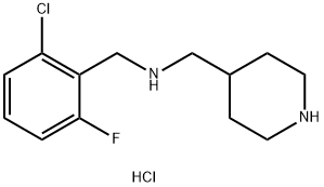 N-(2-CHLORO-6-FLUOROBENZYL)-1-(PIPERIDIN-4-YL)METHANAMINE HYDROCHLORIDE Struktur