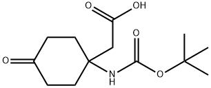 1-(Boc-amino)-4-oxo-cyclohexaneacetic acid Struktur