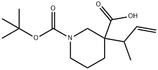 3-(but-3-en-2-yl)-1-(tert-butoxycarbonyl)piperidine-3-carboxylic acid Struktur