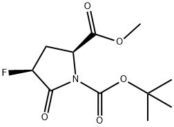 (2S,4S)-1-TERT-BUTYL 2-METHYL 4-FLUORO-5-OXOPYRROLIDINE-1,2-DICARBOXYLATE Struktur