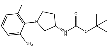 (S)-tert-Butyl 1-(2-amino-6-fluorophenyl)pyrrolidin-3-ylcarbamate Struktur