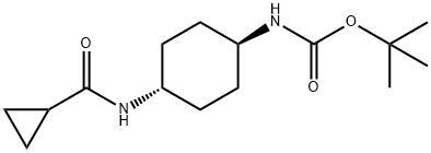 tert-Butyl (1R*,4R*)-4-(cyclopropanecarbonylamino)cyclohexylcarbamate Struktur