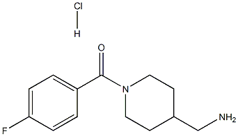 [4-(Aminomethyl)piperidin-1-yl](4-fluorophenyl)methanone hydrochloride Struktur