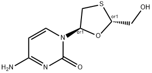 4-amino-1-[(2R,5R)-2-(hydroxymethyl)-1,3-oxathiolan-5-yl]pyrimidin-2-one, 131086-22-1, 結(jié)構(gòu)式