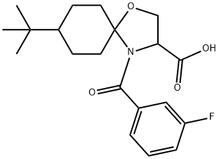 8-tert-butyl-4-(3-fluorobenzoyl)-1-oxa-4-azaspiro[4.5]decane-3-carboxylic acid, 1326809-15-7, 結(jié)構(gòu)式