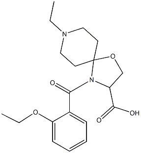 4-(2-ethoxybenzoyl)-8-ethyl-1-oxa-4,8-diazaspiro[4.5]decane-3-carboxylic acid Struktur