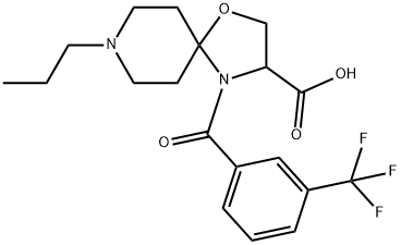 8-propyl-4-[3-(trifluoromethyl)benzoyl]-1-oxa-4,8-diazaspiro[4.5]decane-3-carboxylic acid Struktur