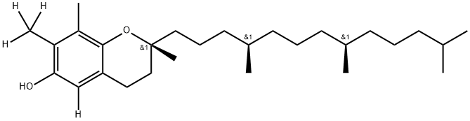 (2R)-5-deuterio-2,8-dimethyl-7-(trideuteriomethyl)-2-[(4R,8R)-4,8,12-trimethyltridecyl]-3,4-dihydrochromen-6-ol Struktur