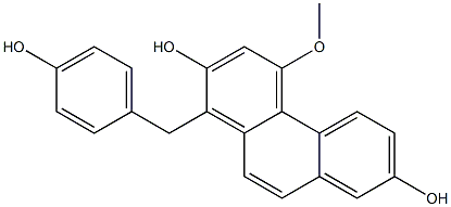 2,7-Phenanthrenediol, 1-[(4-hydroxyphenyl)methyl]-4-methoxy- Struktur