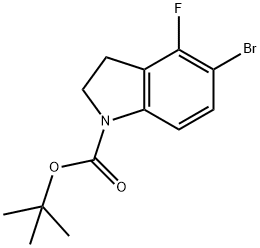 TERT-BUTYL 5-BROMO-4-FLUOROINDOLINE-1-CARBOXYLATE Struktur